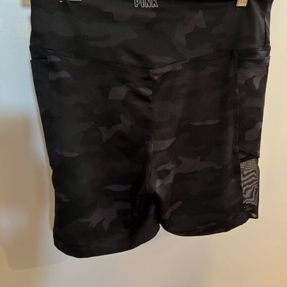Victoria’s Secret PINK Active Ultimate Black Camo Bike Short Size Medium M - Picture 2 of 5
